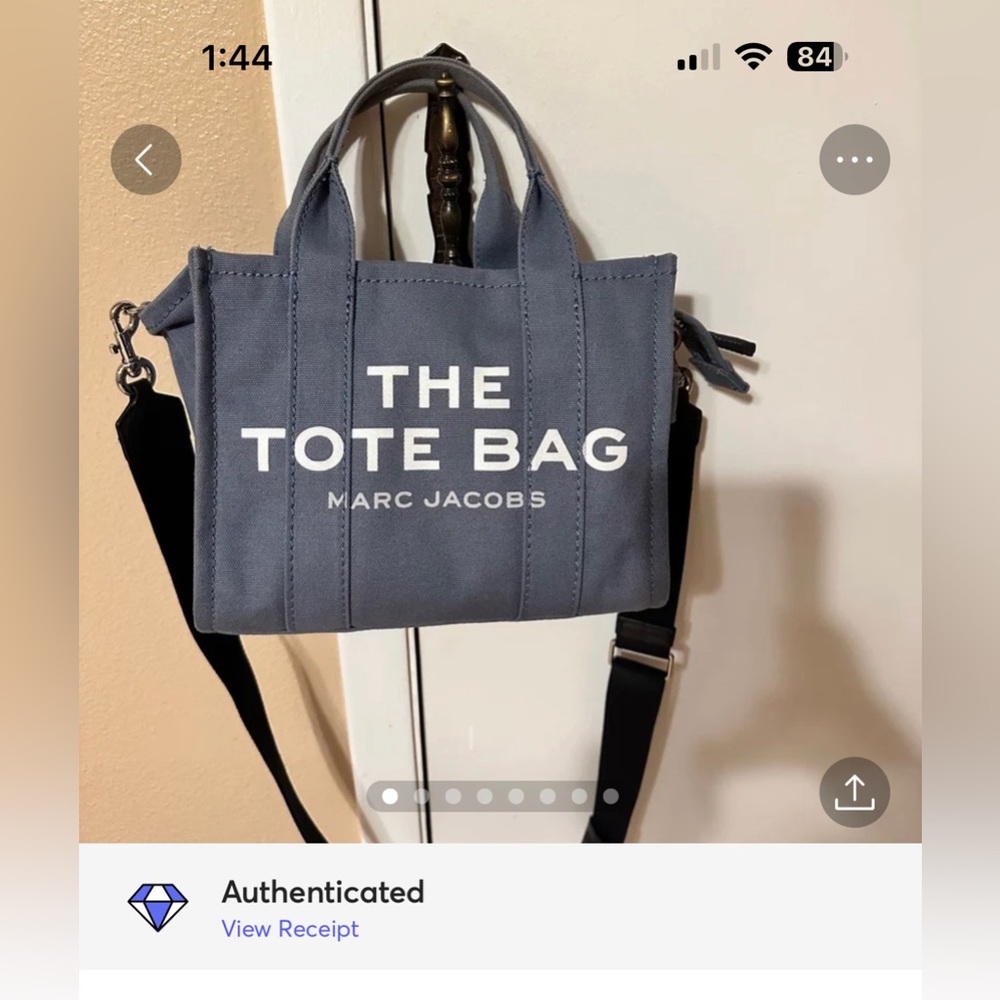 Marc Jacobs the tote bag mini in color Blue Shadow